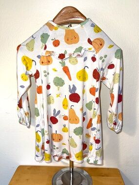 Angel Dear long sleeve dress with “Fall Veggies” pattern, size 18-24 mos